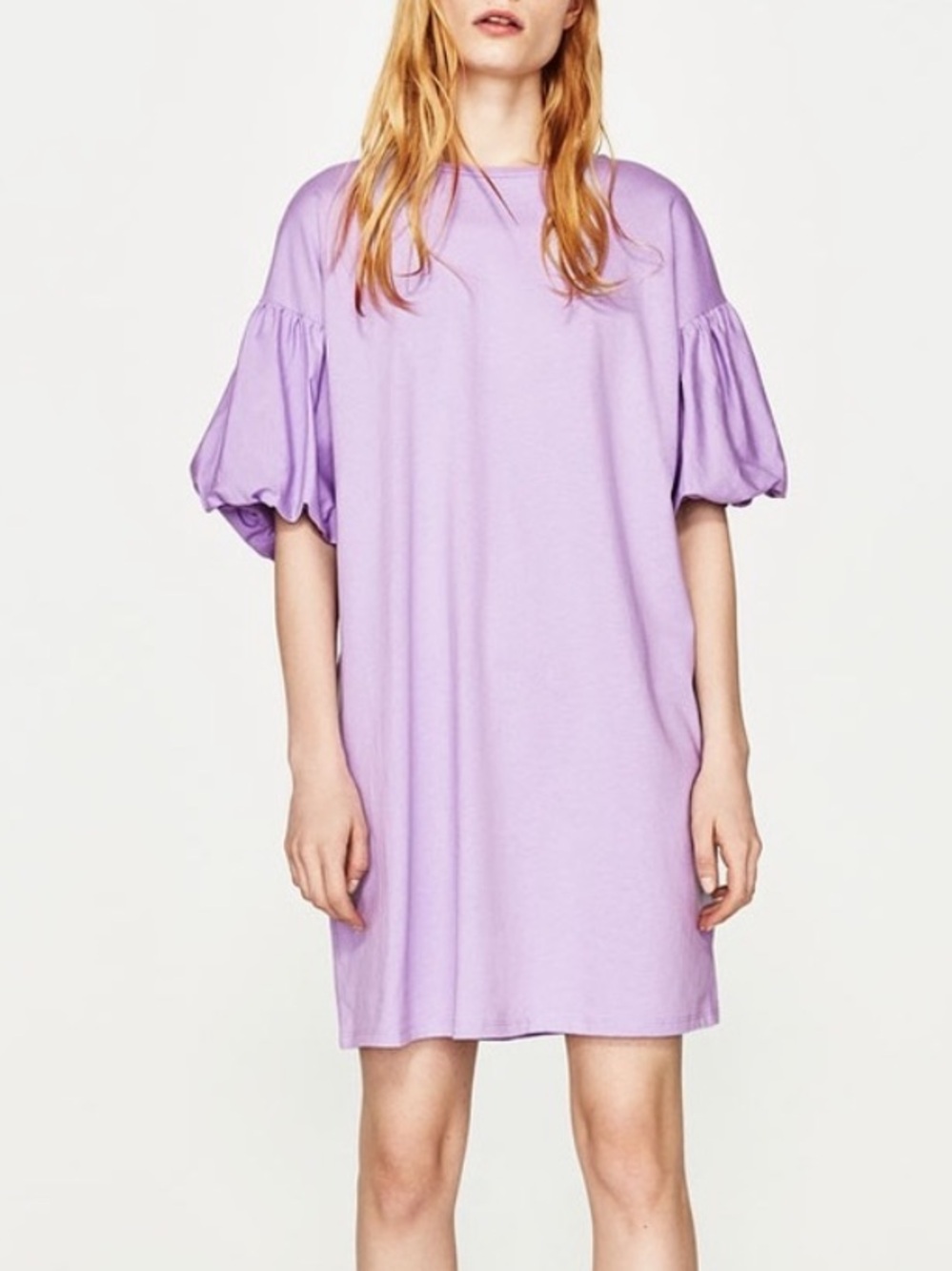 Zara Trafaluc Light Purple Short Sleeve Dress
